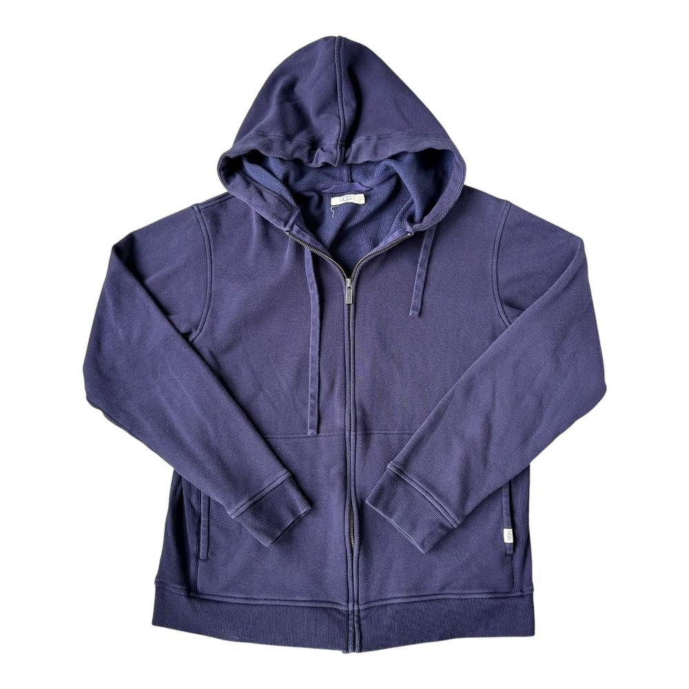 UGG Mens Full Zip Hoodie Size Small Navy Blue Cotton Stretch Casual Zip